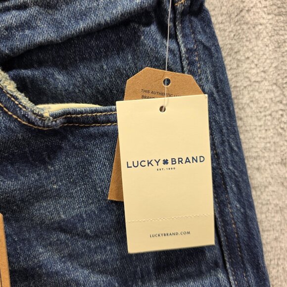 Lucky Brand Jeans Womens 4 27 Blue Authentic Straight Crop Mid Rise Distressed - Picture 7 of 15